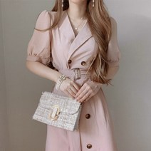 트렌치반팔 결혼식하객룩 롱원피스 하객원피스 휴양지 여성정장 결혼식복장 피로연 비즈니스캐주얼 5월 6월 7월 8월 9월