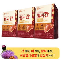 종근당건강 헬씨칸 로얄 30캡슐 (3박스) - 밀크씨슬 간 건강 실리마린 밀크시슬 간기능개선제 간에좋은영양제 간영양제 간보호제 엉겅퀴 실리마린밀크씨슬 간건강밀크씨슬 피곤할때영양제