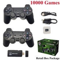 비디오게임기비디오 게임 스틱 콘솔 32G 라이트 4K 10000 내장 레트로 무선 컨트롤러 GBA 크리스마스, 한개옵션1, 02 10000Game