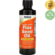 나우푸드 오가닉 플랙스 씨드 아마씨유 오일 355ml Flax Seed Oil, 12 fl oz