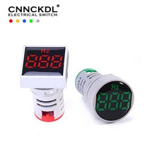 22mm 보호 필름 0-99 hz 측정 범위 디지털 디스플레이 전기 헤르츠 주파수 측정기 사각형 원형 신호 표시기, 필름 라운드, 노란색