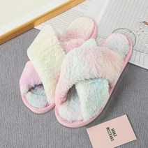 어그슬리퍼 기능성슬리퍼 여성용 겨울 집 모피 슬리퍼 크로스 푹신한 홈 슬라이드 플랫 실내 바닥 신발 플립 플롭 디자인