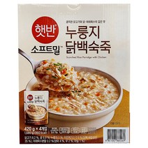 CJ햇반 소프트밀 누룽지 닭백숙죽 420g X 4입, 1개, 1680g