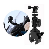 램마운트 호환 SMNU 고프로 액션캠 오토바이 백미러 사이드미러 집게 클램프 마운트, 집게클램프+롱암(9.4cm)+고프로볼헤드, 1개