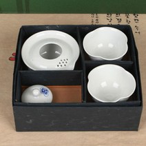 백자 여행 다기 2인 세트 다구 다관 다도 차 우리는 도구 주전자 명품 차 입문 휴대용