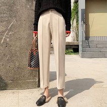 나인포시즌 홀짜 키작녀 슬랙스 결혼식하객룩 일자 뒷밴딩 안감 기모슬랙스 컷팅슬랙스 언발슬랙스