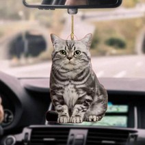 자동차 서스펜션 튜닝 쇼바 2D 귀여운 고양이 강아지 자동차 백미러 걸이식 새끼 개 시뮬레이션 모델 동물, 04 금