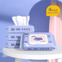 160 카운트 플러시 가능한 물티슈 클리닝 개인용 생분해성 화장실 티슈 성인용 정화조 및 하수도 안전, 01 4 pack