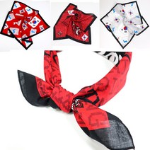 콘도라 태극손수건 태극기스카프 두건 붉은악마 월드컵 응원용태극기 축구 대한민국 한국손수건, 휘날리는 태극기(화이트60수)