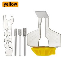 체인톱연삭기 그라인더전기 톱 샤프닝 어태치먼트 로타리 공구 체인 샤프너 어 테치먼트 가이드 드릴 어댑, 04 Yellow