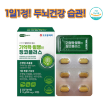 기억력혈행징코플러스30정 7종복합기능성징코플러스 혈행건강 개선 기억력 혈행엔징코 은행잎추출분말 나이아신 아연 판토텐산 비타민B 플라보놀배당체 L-로이신 알라닌 발린, 1개