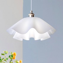 크림쉘 1등 펜던트조명 식탁등 북유럽 주방 카페 모던 화이트 램프 포함, C형(A+B겹쳐놓은것), 주광색(하얀불빛)