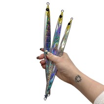 (해룡) 방어 부시리 삼각헤드 롱지그 메탈지그 홀로그램 C, 200g, 크롬 실버