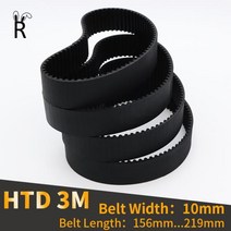 타이밍 벨트 풀리 타임 HTD 3M 타이밍 벨트 드라이브 벨트 컨베이어 톱니 벨트 폭 10mm 길이 156 159 162, 3M-213mm_벨트 폭 10mm 1개
