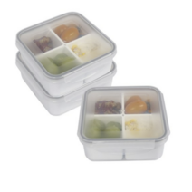 제오닉 나눔 찬통 정사각 4칸 1100ml, 6개, 용기