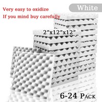 방음부스 TOUO 스튜디오 어쿠스틱 폼 스폰지 녹음 사무실 패널 6 개 1224, 14.White  Medium Density12 Pcs