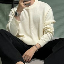 치트키 헤비어 무지 라운드 니트