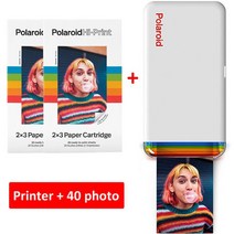 폴라로이드 HiPrint 사진 프린터 휴대 전화 블루투스 안녕 인쇄 2x3 인치 스티커, 03 Printer ad 40 sheets