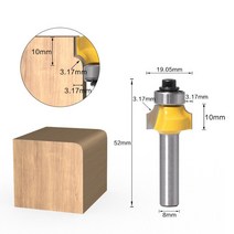 8mm 샹크 작은 코너 라운드 라우터 비트 나무 가장자리 목공 밀 클래식 커터 대 한, 01 3.17mm