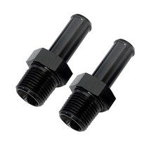 AC Performance 알루미늄 스트레이트 3/4 NPT 수 - 1.9cm(3/4인치) 호스 바브 피팅 어댑터 AN12 푸시 온 호스에 적합 블랙 2팩