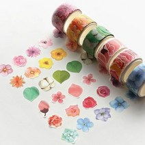 떼어쓰는마스킹테이프 꽃 다이어리 꾸미기 만들기, 선택:70블루, 단품