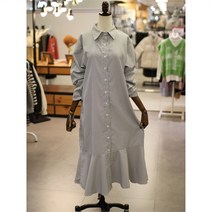 스테파니 세이브존01 스트라이프 밑단 프릴 원피스 A23SO3111