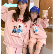 Ogfaour 패밀리룩 2023 봄옷 모녀복 맨투맨 세트 봄여름 반바지 투피스 A230211609