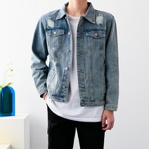 데미지 워싱 데님 빅사이즈 트러커 청자켓(2color)