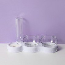 고양이자동급식기 반려동물 사료 배식기 강아지 밥그릇 자동 3-in-1 애완 동물 고양이 그릇 피더 개 먹이, 01 백색