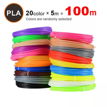 3d 펜 필라멘트 100m x 20 컬러 인쇄 재료 pla 1.75mm 플라스틱 리필 3d impresora 드로잉 프린터 펜 용, 플라 100m 20color