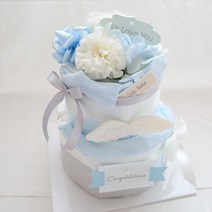 베이비부케 블루엔젤 2단 기저귀케익