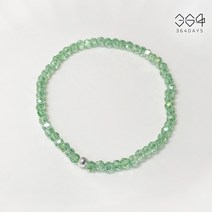 364days 925실버 맑은 그린 크리스탈 팔찌 여성스러운 비즈팔찌 엄마랑아이랑 커플팔찌 여름팔찌 데일리팔찌 페리도트 탄생석팔찌