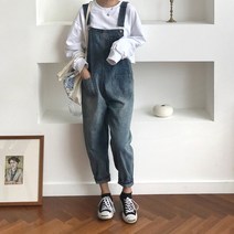 KORELAN데님 멜빵바지