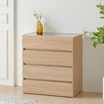 힐다 아일랜드 4단 서랍장 800 원룸 안방 다용도 디바이더 넓은 옷수납장, 오크