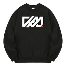 남자 여자 맨투맨 스웨트 셔츠 칸6312 KMB0041 모던칸 기모 - 블랙