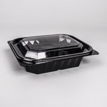 (BU) BU-004 일회용 샐러드 과일 도시락 반찬 블랙 포장 용기 600세트, BU-004 (블랙) 600세트