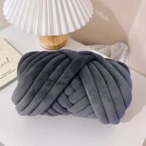 벨벳 자이언트얀 1kg 빅얀 패브릭얀 점보얀 핑거니팅 핸드 손뜨개 가방 방석 뜨개실 아이친구, 스톤그레이