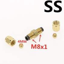 중앙 윤활 시스템 용 DPC SS ST M8x1 오일 분배기/분리기 피팅 CNC 공작 기계 튜브 4mm 스로틀 밸브, [05] SS-PB-PN, [04] Flow 4