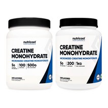 뉴트리코스트 크레아틴 모노 하이드레이트 파우더 분말 500g 1kg 100서빙 200서빙, 1개