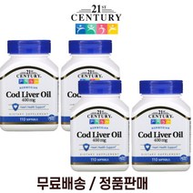 21세기센츄리 노르웨이 대구간유 오일 400mg 비타민A D3 EPA DHA 함유 110정 4팩, 110개입, 4개