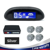 자동차 전방 감지 센서 주차 키트 Parktronic LCD 디스플레이 백라이트 역방향 백업 레이더 모니터 시스템 4 22mm 12V 8 색 597EA 3, 08 Silver