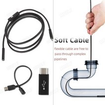 풀 HD 스마트폰 내시경 카메라 와이어 산업용 배관내시경 typc c usb 산업 검사, 협력사, 10m, 소프트 케이블