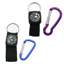 카라비너 나침반 열쇠고리 여행 가방 캠핑 등산 텐트 카라비나, A(색상임의배송)