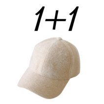 1+1 윈썸잇 여성 남성 골프 모자 연예인 무지 니트 볼캡, 베이지, 블랙