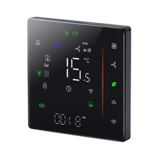 EU 히터 쿨러 스마트 온도 조절기 WIFI 100% 0-10V 비례 제어 밸브 24 파이프 3 고속 작동 Alexa Google 홈, 02 Black_04 24V 2P 3speed