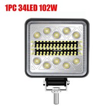 LED 작업등 144W 177W LED 바 936V 자동차 트럭 보트 트랙터 4x4 Atv 오프로드 스포트라이트 LED 헤드 라이, 한개옵션1, 03 1PC 34LED 102W
