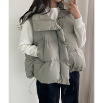 여성 아방 오버핏 패딩 조끼 베스트 충전재 빵빵 [A100]