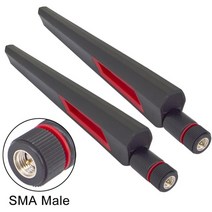 네트워크 통신장비 광케이블 2pcs 2.4g 5.8g 듀얼 밴드 라우터 안테나 12 dbi rp sma 남성 범용 안테나 증폭기 wlan wifi 안테나 부스터, 블랙 SMA 남성
