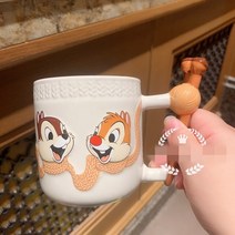 새로운 스타일 상하이 랜드 위니 곰 치 헤어 바늘 핸들 세라믹 컵 AG2911 선물 구매, 05 GRAY_01 397ml