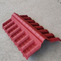 간편시공 플라스틱 기와 기와지붕 한옥집짓기 조립식 인조 담장, 적색 무늬 30CM